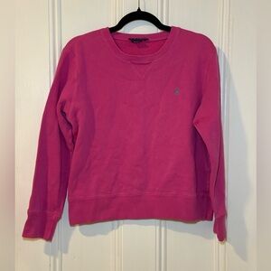 Polo Ralph Lauren Girls Cotton-Blend-Fleece Sweatshirt in Pink